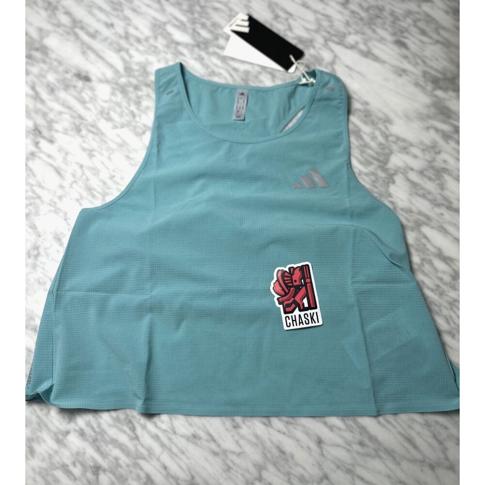 adidas Adi365 ClimaCool+ Running Crop Top green Run Tank Top Womens Small KE2273